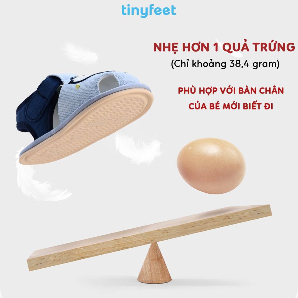 Sandal Tập Đi Cho Bé 1-3 Tuổi TINYFEET TN01 Vải Cotton Siêu Nhẹ, Chống Trơn Trượt | BigBuy360 - bigbuy360.vn