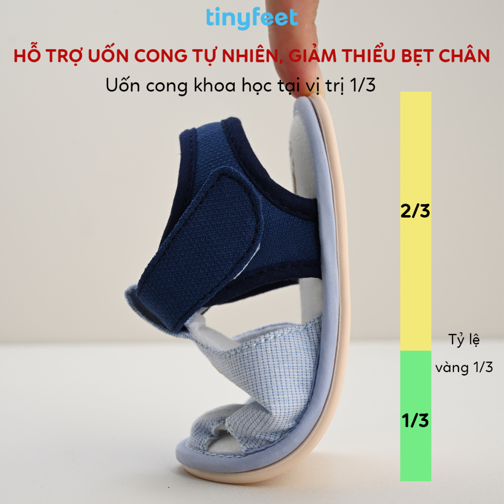 Sandal Tập Đi Cho Bé 1-3 Tuổi TINYFEET TN01 Vải Cotton Siêu Nhẹ, Chống Trơn Trượt | BigBuy360 - bigbuy360.vn