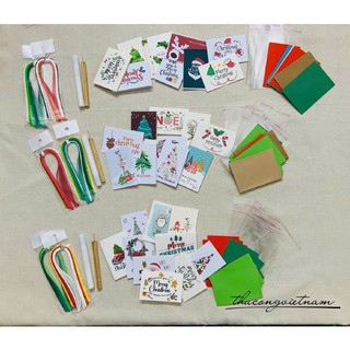 Bộ dụng cụ cuốn giấy quilling,Bộ quilling dụng cụ làm 10 thiệp Giáng Sinh 6*9cm