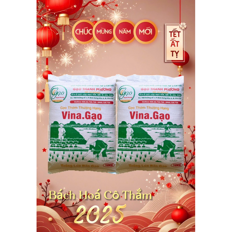 COMBO 2 TÚI VINA.GẠO THƠM THƯỢNG HẠNG DẺO THƠM NGON CƠM