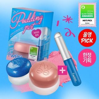   Limited Edition  Son và má hồng dạng kem Fwee Lip and Cheek Blurry Pudding pot 5g + KÈM CỌ SILICON 