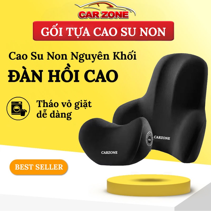 Gối Tựa Đầu Và Lưng Ô Tô CARZONE Bằng Cao Su Non Mềm Mại, Êm Ái Chống Đau Mỏi Khi Đi Xe