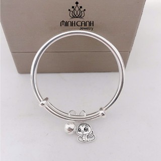 Vòng Bạc Ta Hình Con Rắn Khắc Tên Điều Chỉnh Được Kích Thước Cho Bé - Minh Canh Jewelry