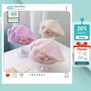Mũ len cho bé, mũ nồi dệt kim dễ thương màu trơn đáng yêu cho bé gái từ 6 tới 36 tháng