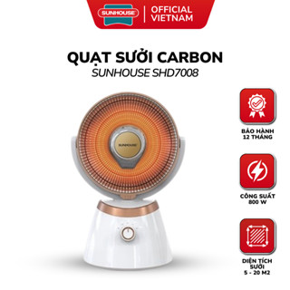  Quạt Sưởi Carbon Sunhouse SHD7008 Xoay 4 Chiều 2 Chế Độ Sưởi Không Gây Khô Da Bảo Hành 12 Tháng 