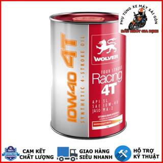 Nhớt Wolver Racing 4T 10W40 tổng hợp dành cho xe số, côn tay - Nhập khẩu Đức