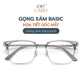 Gọng kính LATIO Kính mắt Nam Nữ màu xám TRENDY dễ sử dụng Thoải mái khi sử dụng ngày dài Chất liệu cao cấp - KM98
