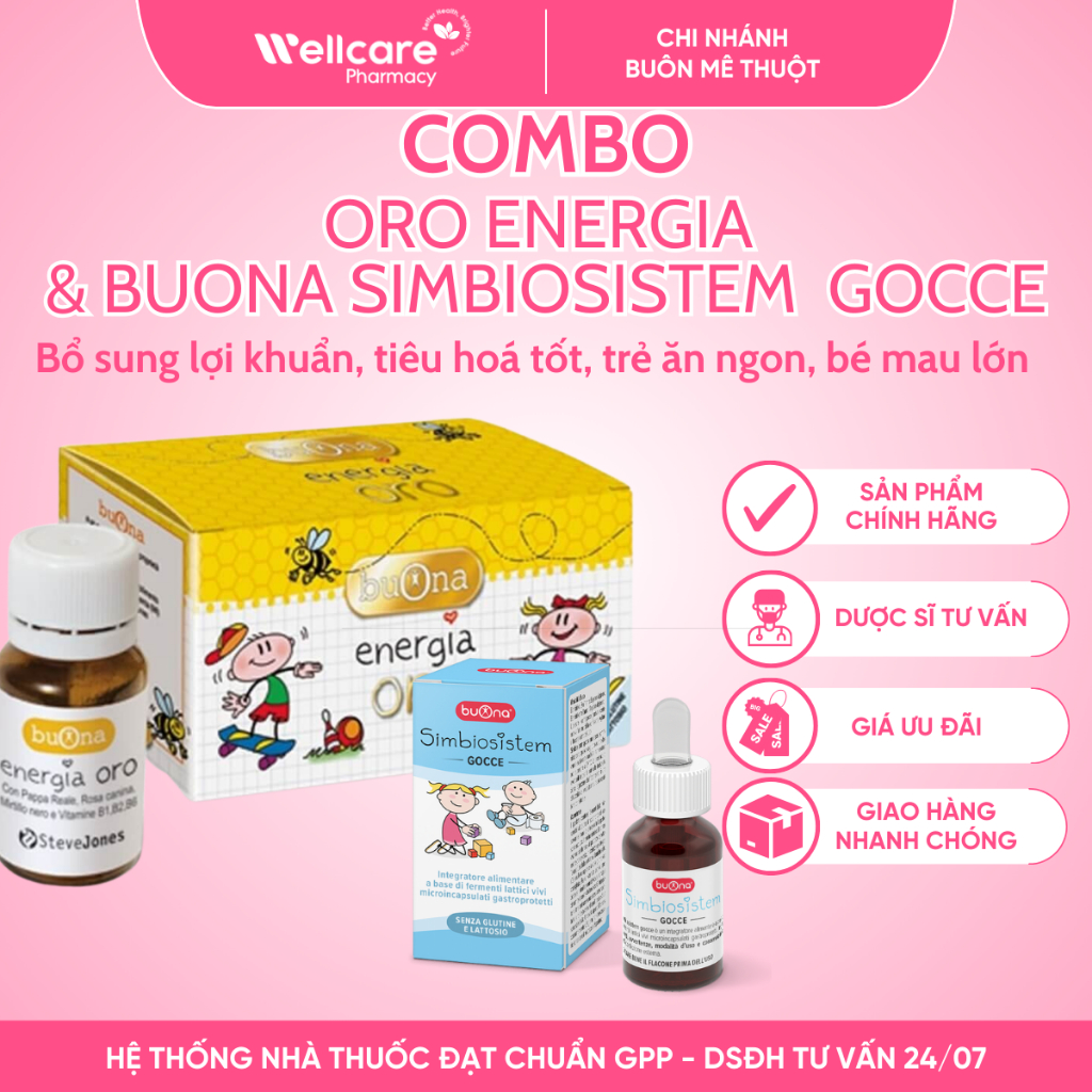 [Chính Hãng Italy] Combo Buona Tiêu Hóa Khỏe Bộ 2 Món Giúp Bé Ăn Ngon Hấp Thu Tốt