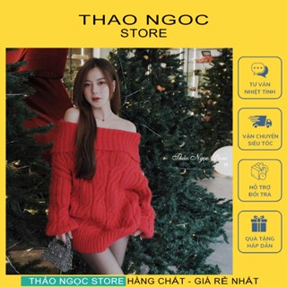  Áo len nữ trễ vai tay dài form rộng hàng nhập!  có sẵn hình thật  THẢO NGỌC STORE 
