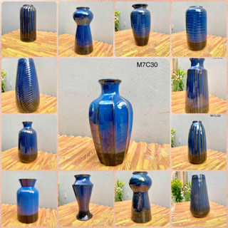 BÌNH GỐM SỨ màu XANH CÔ BAN cắm hoa cắm tuyết mai đào mận bình hoa trang trí đủ dáng màu Xanh than đậm