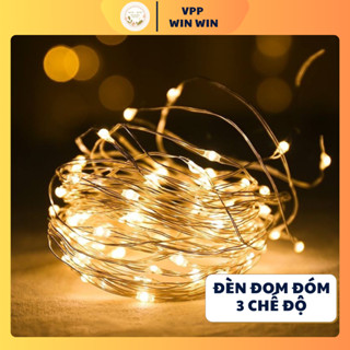 Đèn Đom Đóm, Dây Đèn Led Trang Trí Fairy, Đèn Nhấp Nháy 3 Chế Độ, Đèn 1m Và 2m Đã Kèm Pin