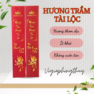 Nhang trầm hương tài lộc Võ gia Feng Shui hộp 60 cây size 35cm
