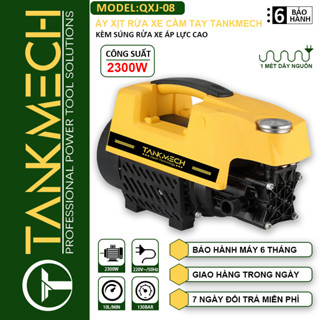 Máy Xịt Rửa Xe Cầm Tay TankMech QXJ-08 Kèm Súng Rửa Xe Áp Lực Cao, Dây Nối 15m, Dây Hút Nước, Bình Tạo Tuyết