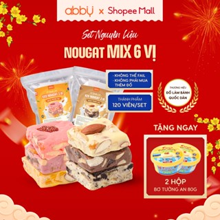 [TẶNG BƠ][Đa kho] Set làm kẹo nougat Abby mix 6 vị thành phẩm 120 viên (Sữa-Tiramisu-Oreo-Dâu-Xoài-Việt quất)