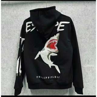  Áo Khoác Philipp Phối Hình Cá Mập Sau Lưng Siêu Đẹp. Áo Hoodie Philipp Cá Mập Chất Nỉ Tàu Siêu Hot. 