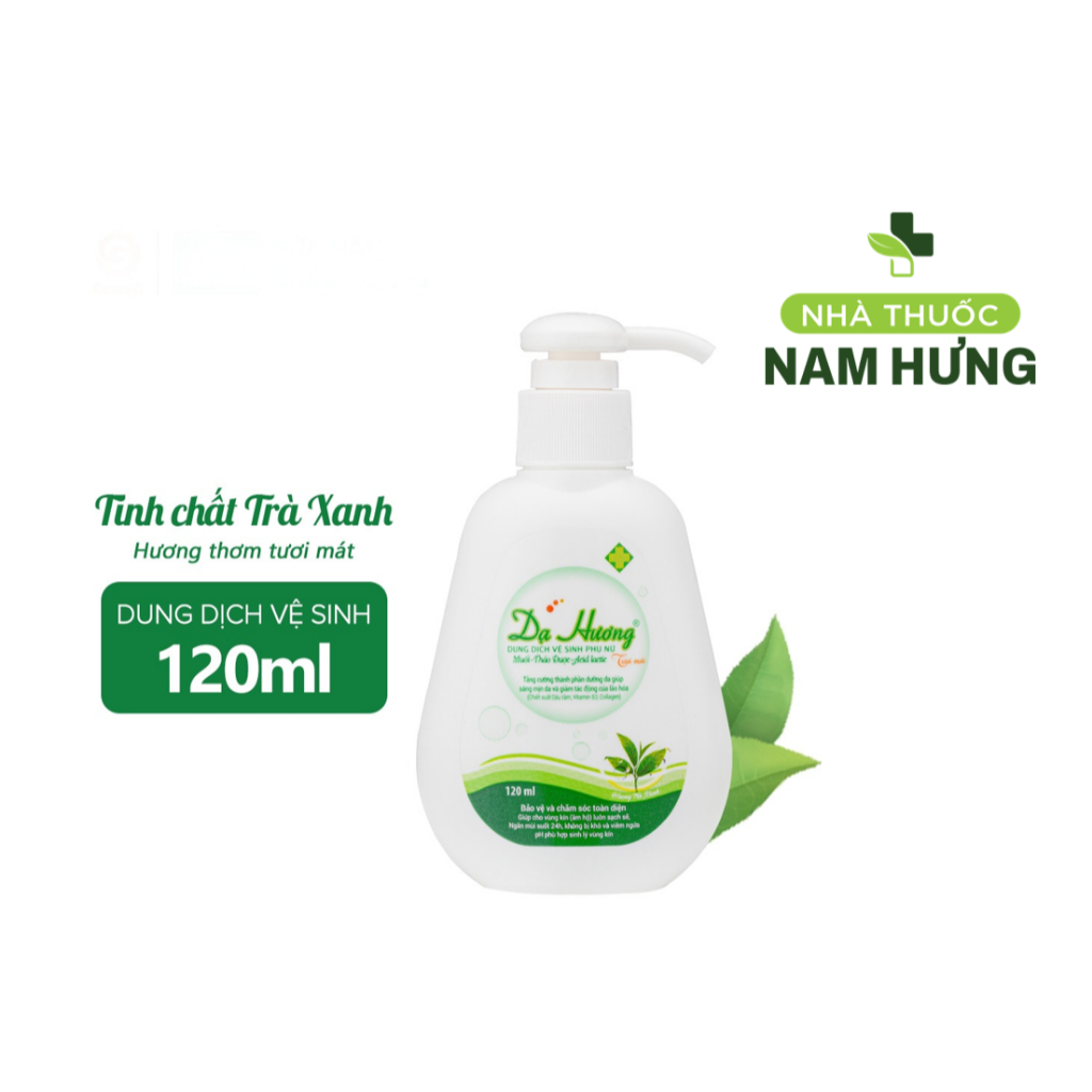[CÓ HÓA ĐƠN] Dung dịch vệ sinh phụ nữ Dạ Hương trà xanh, lavender, lô hội (Chai 120ml)