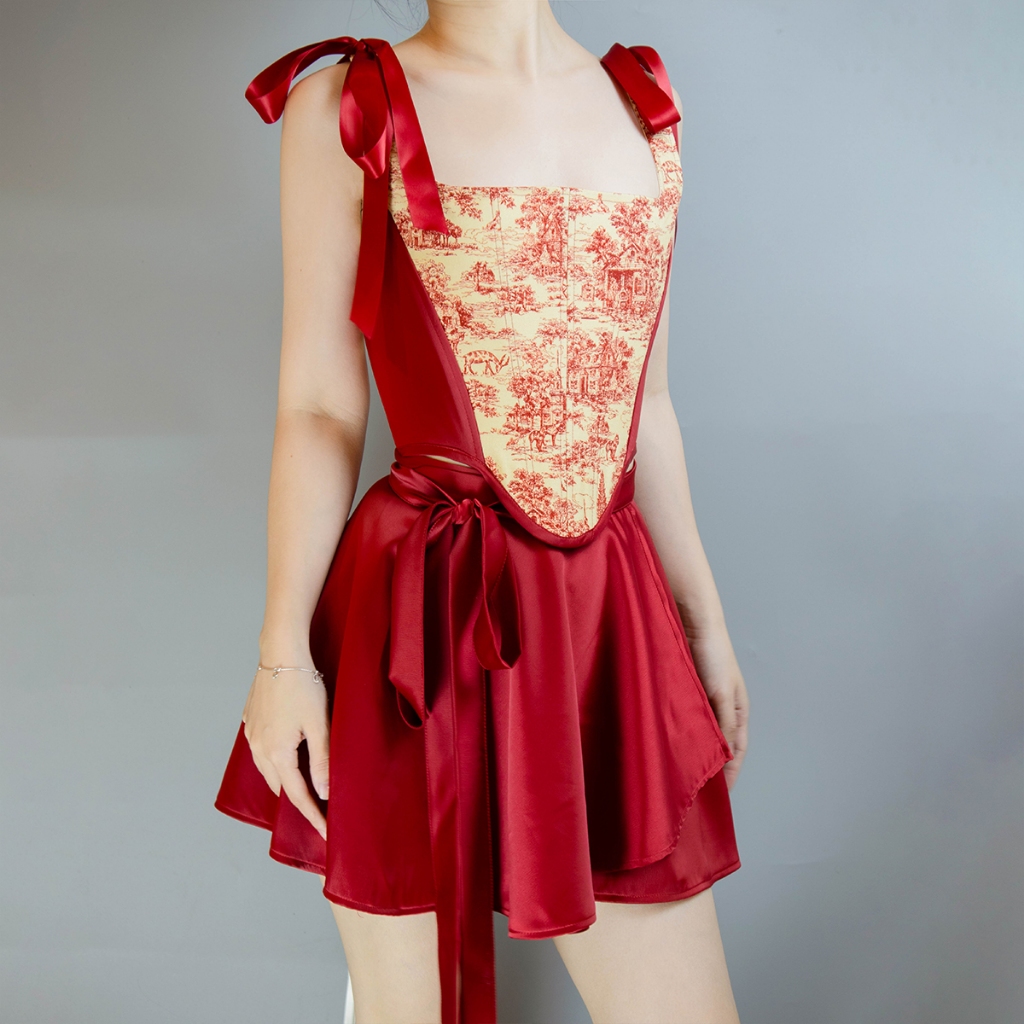 Létitia - Carmine Vivian Corset ft Wrap Skirt (áo Corset dáng Vivian).