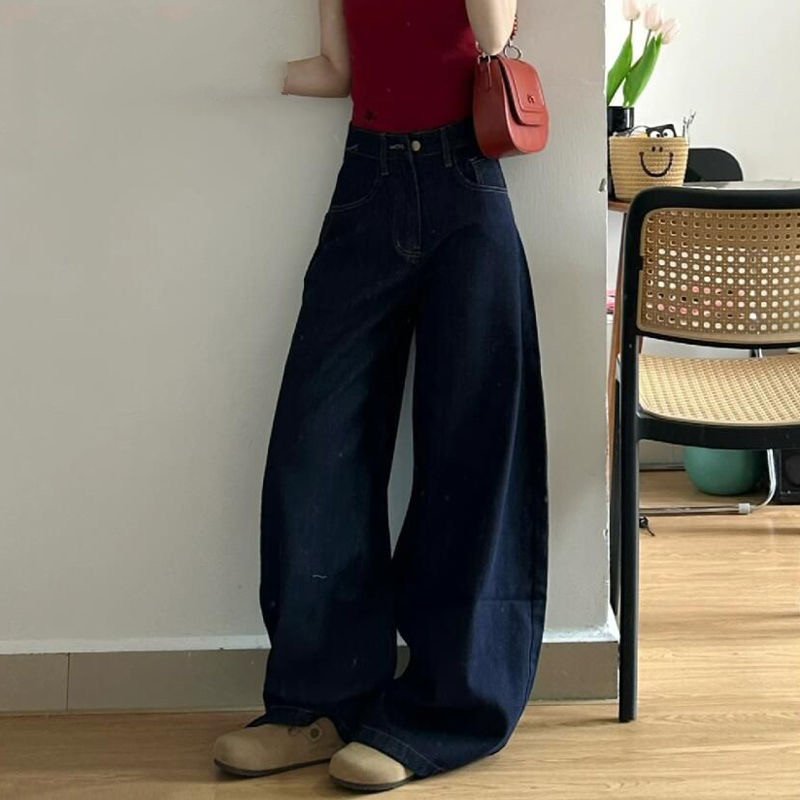 Quần Jean Ống Rộng WIDE LEG tôn dáng cạp cao form unisex nam nữ JS02 | BigBuy360 - bigbuy360.vn