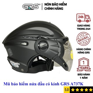 Mũ bảo hiểm 1/2 có kính GRS A737K mũ bảo hiểm nửa đầu kính chống tia UV (có thể chọn mầu)