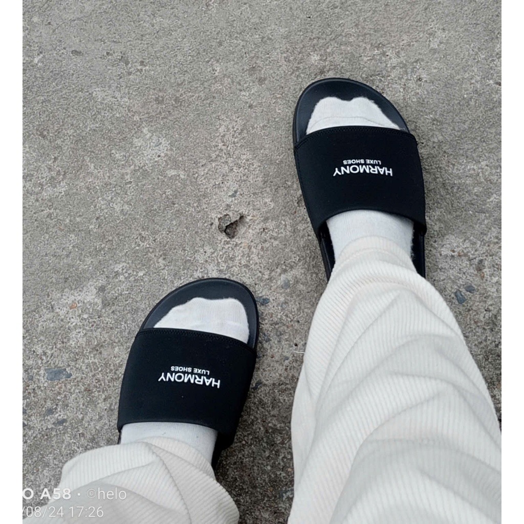 Dép Quai Ngang Nam Nữ Harmony Basic No.1 Slide, In Chữ Harmony Đế Cao 2cm - Harmony