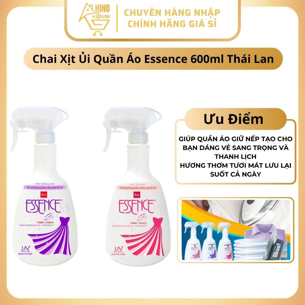 Chai Xịt Ủi Quần Áo Essence 600ml Thái Lan Giúp Quần Áo Vào Nếp Và Lưu Hương Thơm Lâu - Hinohouse