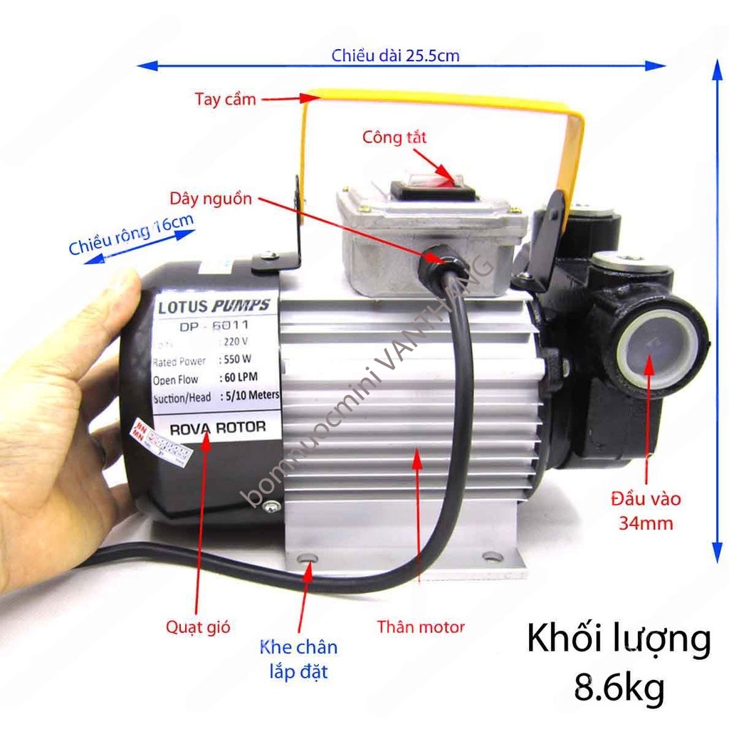 Bơm Xăng Dầu Nhớt 220V DP-6011 (60L/P) | Máy bơm DP6011 220V