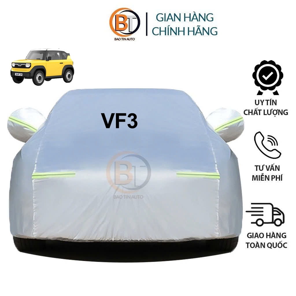  Bạt phủ xe ô tô vinfast VF3 bạt trùm toàn xe xe điện vf3 chống nắng chống mưa chống trầy xước 