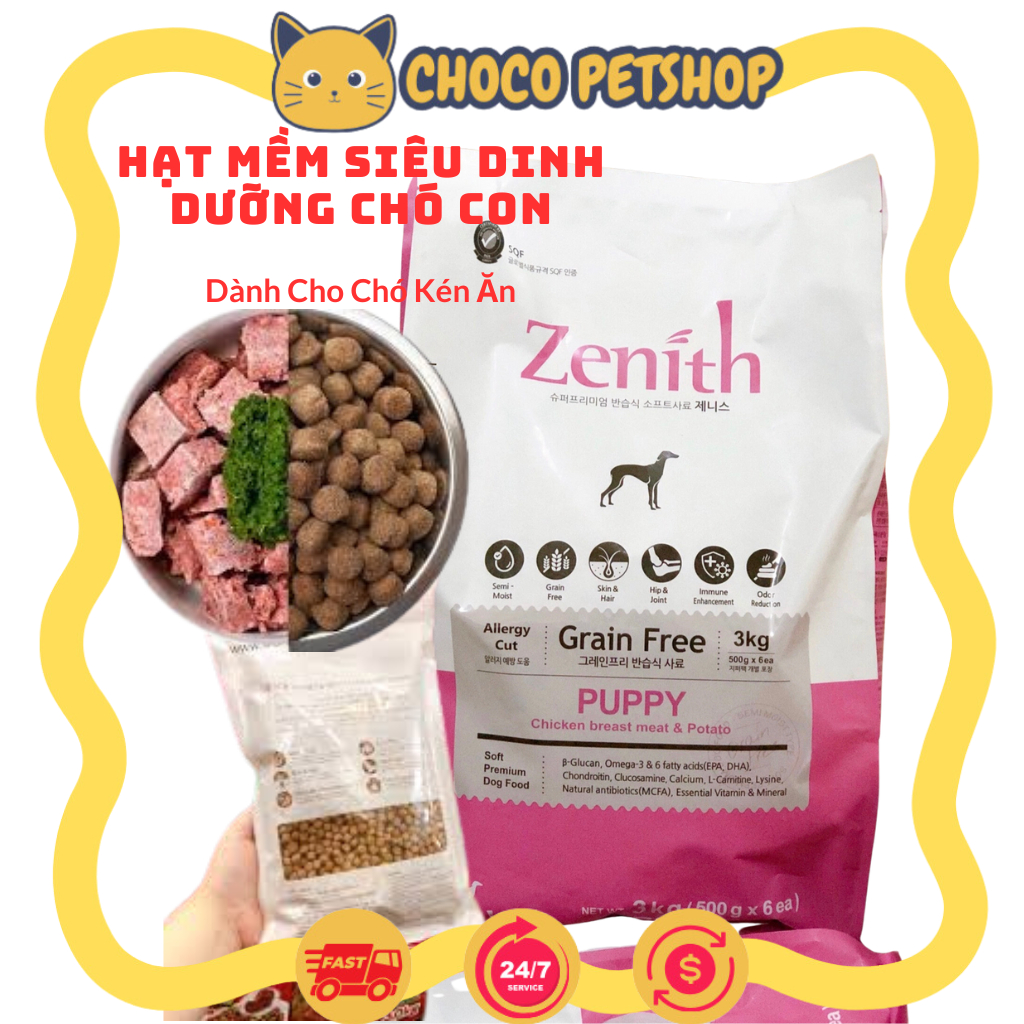 Hạt mềm Hàn Quốc cho chó con tập ăn Chó kén ăn chậm tăng cân Zenith - Choco Pet