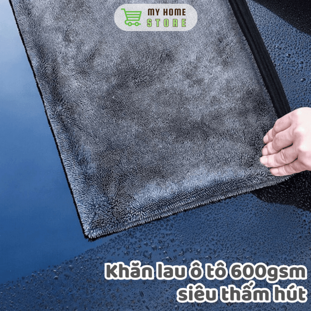 Khăn Lau Xe Ô Tô 600gsm Siêu Thấm Hút, Chống Trầy Xước, Khăn Lau Kính Ô Tô Cao Cấp - KL02