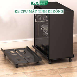  Kệ để cây máy tính CPU có bánh xe 360 bằng thép chống ghỉ phủ sơn tĩnh điện thương hiệu IGA - Gm112 