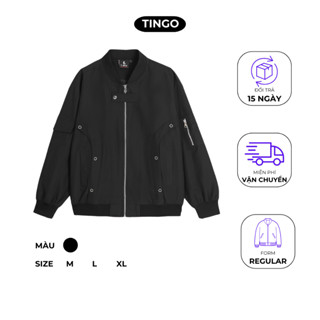  Áo khoác bomber bóng chày nam nữ TINGO vải nano kháng khuẩn hạn chế nhăn jacket Menswear thời trang mùa thu đông 05 