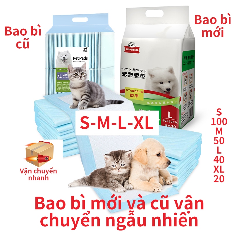 GIAO HỎA TỐC -100 miếng-S-M-L-XL, Tã lót chó mèo miếng lót thấm hút vệ sinh cho thú cưng-Tấm lót chuồng,Tã lót thú cưng
