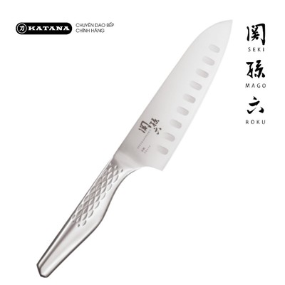 Dao bếp Nhật cao cấp KAI Shoso Santoku Hollow - Dao thái 3 trong 1 chống dính AB5157 (165mm)