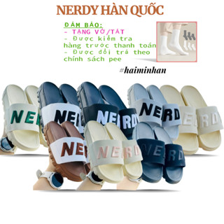Dép Nerdy NERRDY ❤️FREESHIP + TẶNG VỚ ❤️ dép quai ngang nam nữ Nerrdy đế Left Right độnt 4cm, quai thiêu nổi