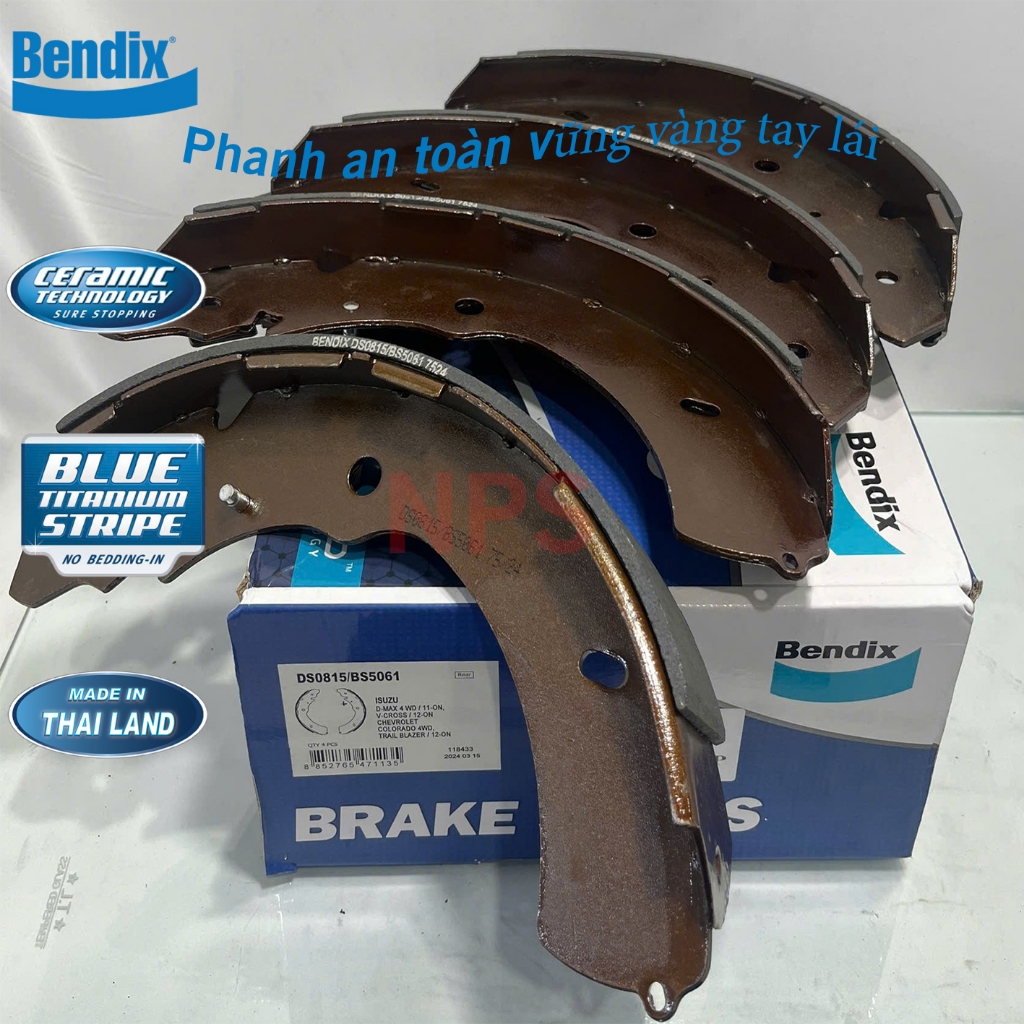 Bố thắng sau (bố càng) Mazda BT50 D-Max; Pajero Sport; Triton, Zinger (Bendix)-BS5061