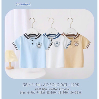 Áo polo cho bé chất cotton organic từ 5-16kg