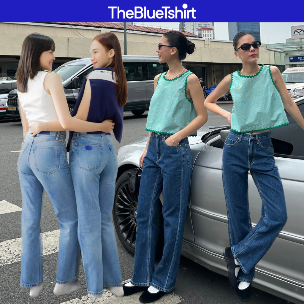 TheBlueTshirt - Quần jeans lưng cao ống suông cho nữ - Life Jeans - Women