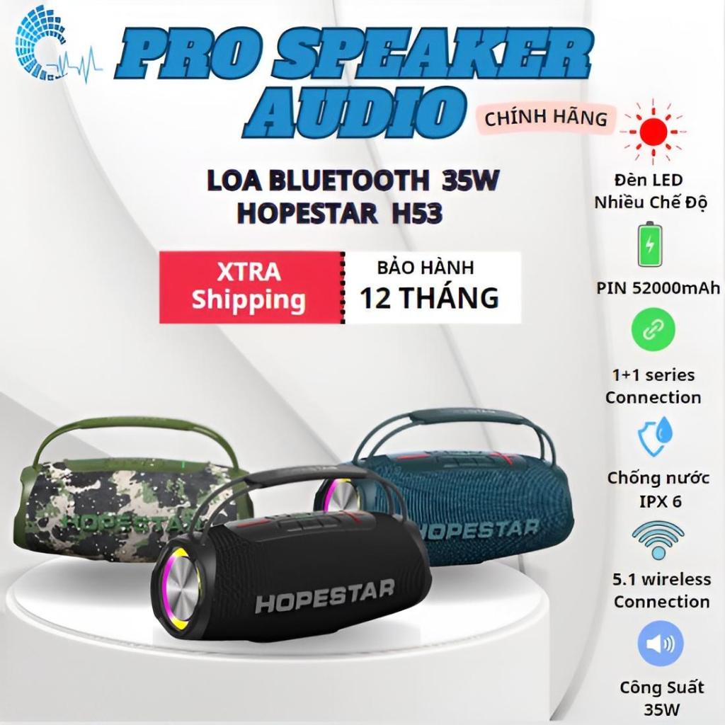 [ Tặng Nhạc ]Loa Bluetooth Hopestar H53 2024 Âm Trầm  ARGB LED nhiều màu sắc, công suất 35W, Hỗ Trợ 