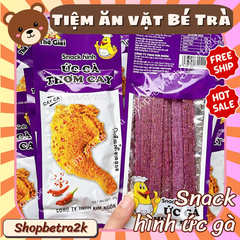 (Combo 10 gói) Snack ức gà thơm cay, đồ ăn vặt