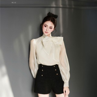 Ori Blouse | Áo sơ mi kiểu nữ cổ nơ mặc phối H.I.U Fashion | vải voan tơ hàn cao cấp thanh lịch sang trọng HIU design
