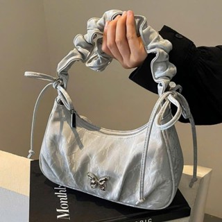  Túi xách nữ kẹp nách đeo chéo quai rúm nơ chất da nhung kèm mác nơ thời trang công sở -DK001 