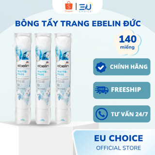 Bông Tẩy Trang Ebelin 140 miếng nhập khẩu Đức 100% chất liệu cotton mềm mại dành mọi loại da