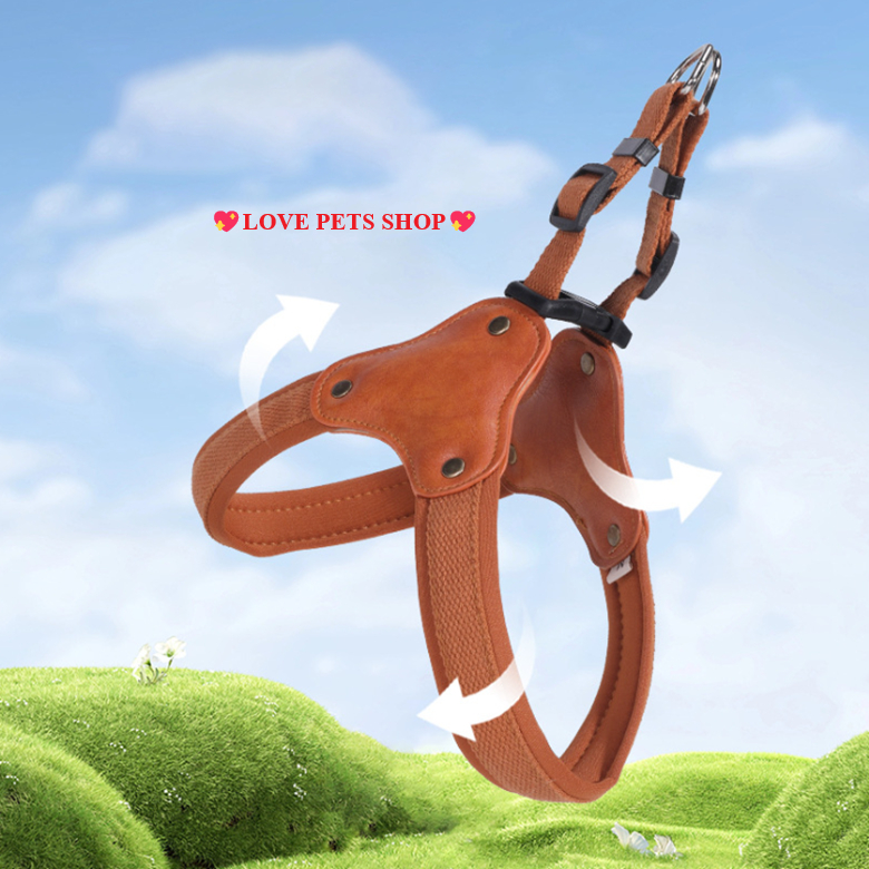 Đai yếm Chó nẹp da PU mềm mại - Love Pets Shop