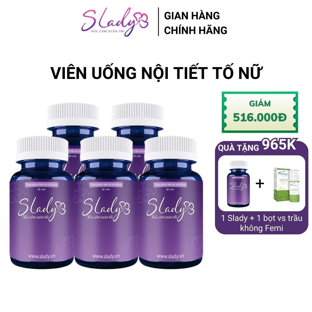 Nội Tiết Tố Nữ Slady Mua 5h + 1h Cải Thiện Nội Tiết Sinh Lý Giảm Khô Hạn Mất Ngủ Nám Tàn Nhang Mabio
