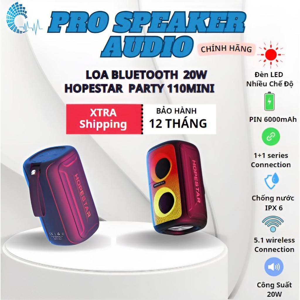 [ Tặng Nhạc ]Loa bluetooth HOPESTAR Party 110mini, loa siêu trầm, Led đẹp - Chính hãng - Bảo hành 12