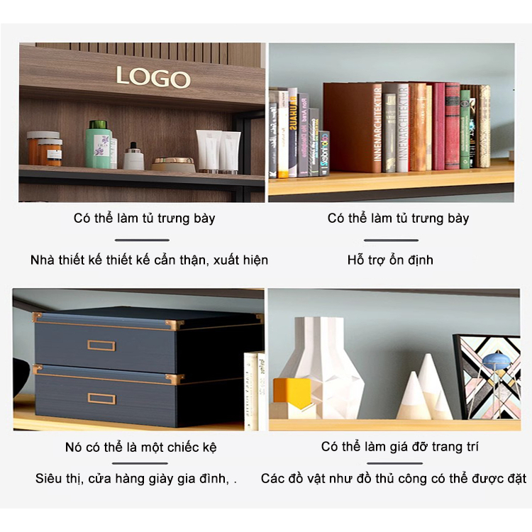 HEINO Kệ Đựng Đồ Khung Sắt Mặt Gỗ Cao Cấp Hàng Xuất Cứng Cáp Chịu Lực Tốt Trưng Đồ Mỹ Phẩm, Giày Dép, Túi Xách, Phụ Kiện | BigBuy360 - bigbuy360.vn