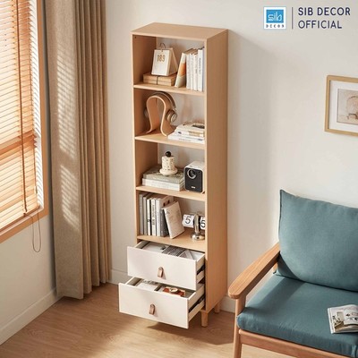 [Chỉ giao lắp tại TP.HCM] Tủ Gỗ Varki Cao 184cm, Dài 50cm 2 Ngăn Kéo SIB Decor KSG81