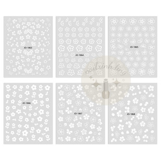 Miếng Dán Móng 3D Hoa Cúc, Bướm Trang Trí Móng - Sticker Dán Nail Nghệ Thuật Phong Cách Sang Trọng