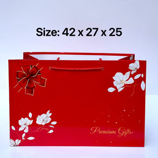 10c Túi giấy Lẵng quà Tết chữ HPNY và chữ Thank you hàng Cao Cấp