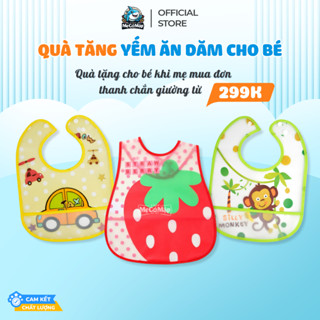 [Quà tặng không bán] Yếm Ăn Dặm Cho Bé Có Máng, Siêu Nhẹ Chất Liệu Cao Cấp Chống Nước